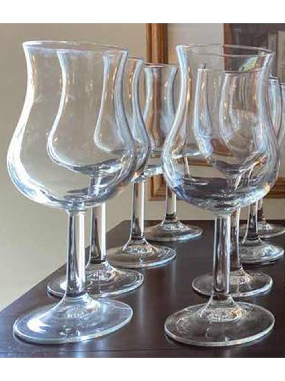 Set of 8 Stemmed Tulip Shape Dessert Glasses
